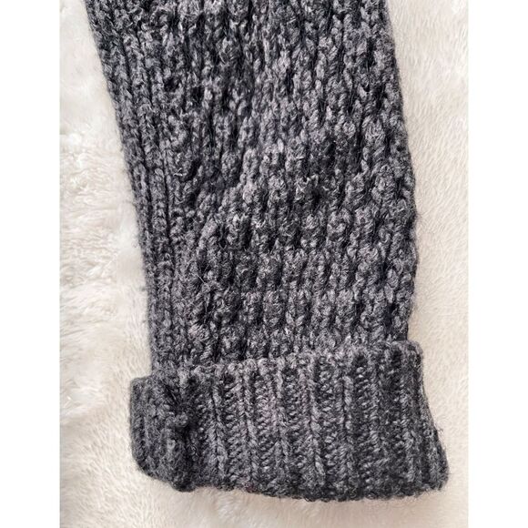 Theory Gray Avelina Airmix Wool Mohair Blend Open Knit Sweater Dress, Medium - Picture 9 of 16